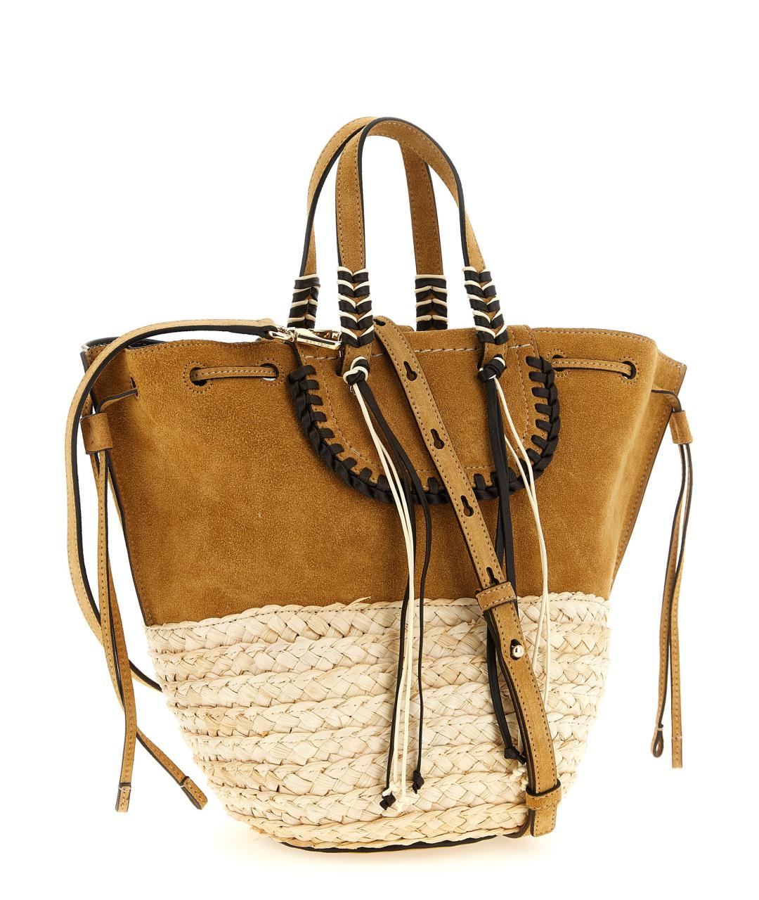 CUBA LAB Бежевая пелетеная сумка тоут, фото 2