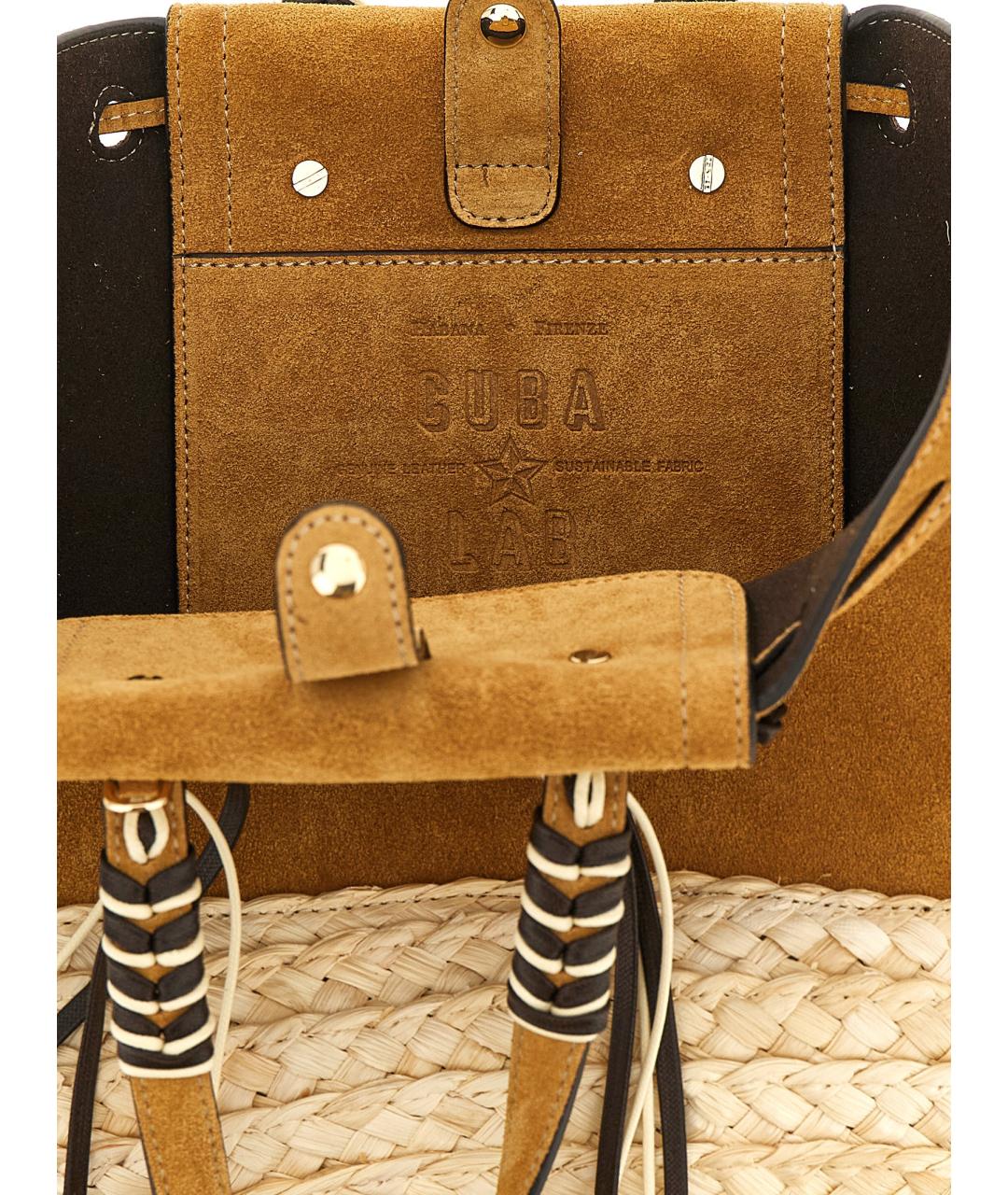 CUBA LAB Бежевая пелетеная сумка тоут, фото 4