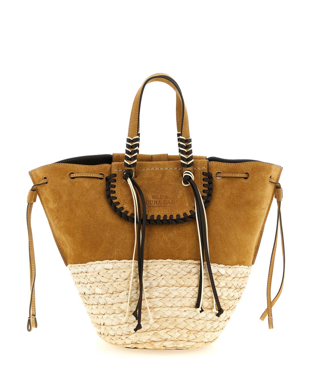 CUBA LAB Бежевая пелетеная сумка тоут, фото 1