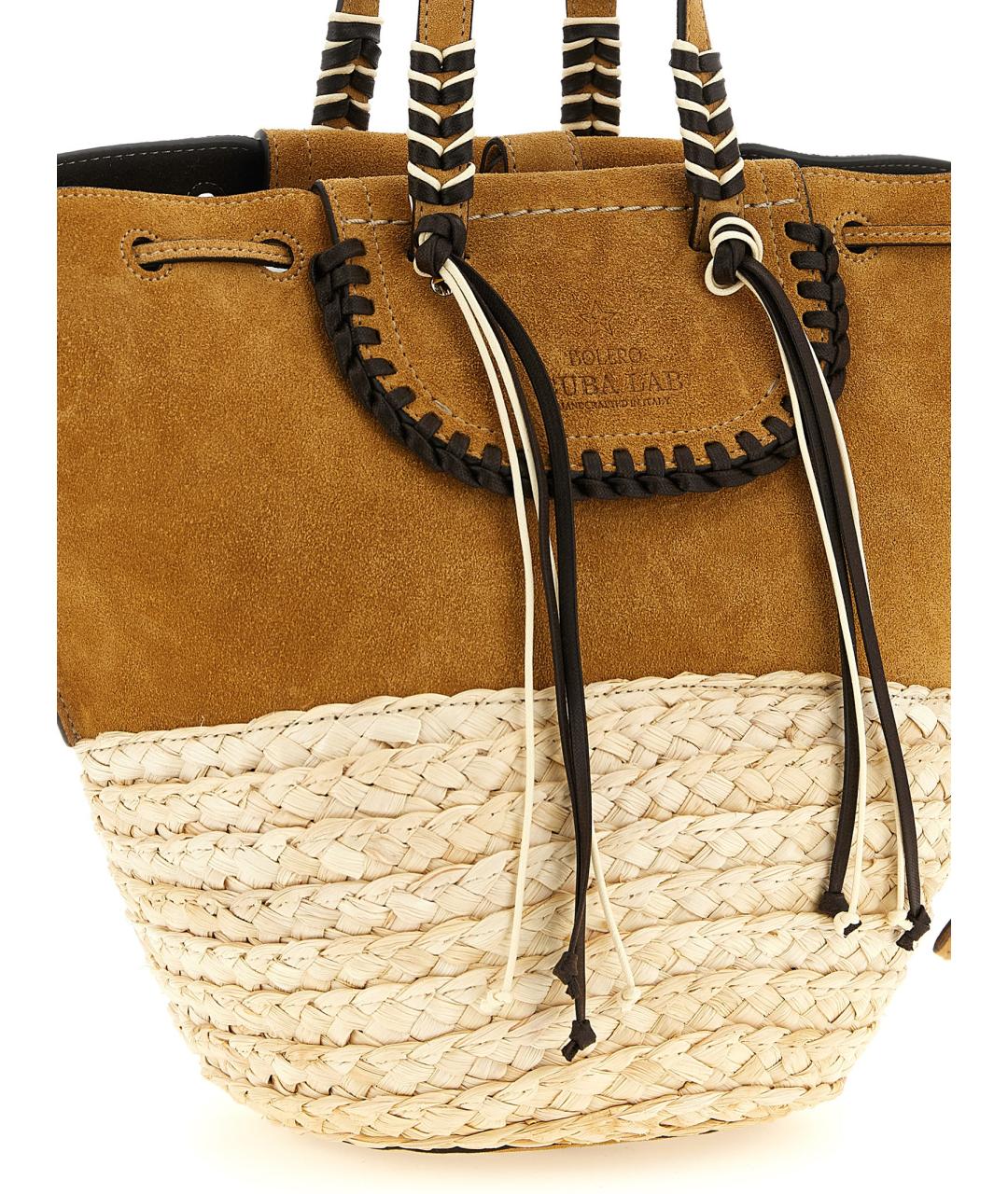 CUBA LAB Бежевая пелетеная сумка тоут, фото 3