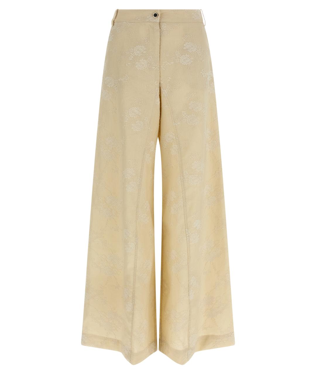 PINKO Бежевые льняные брюки широкие, фото 1