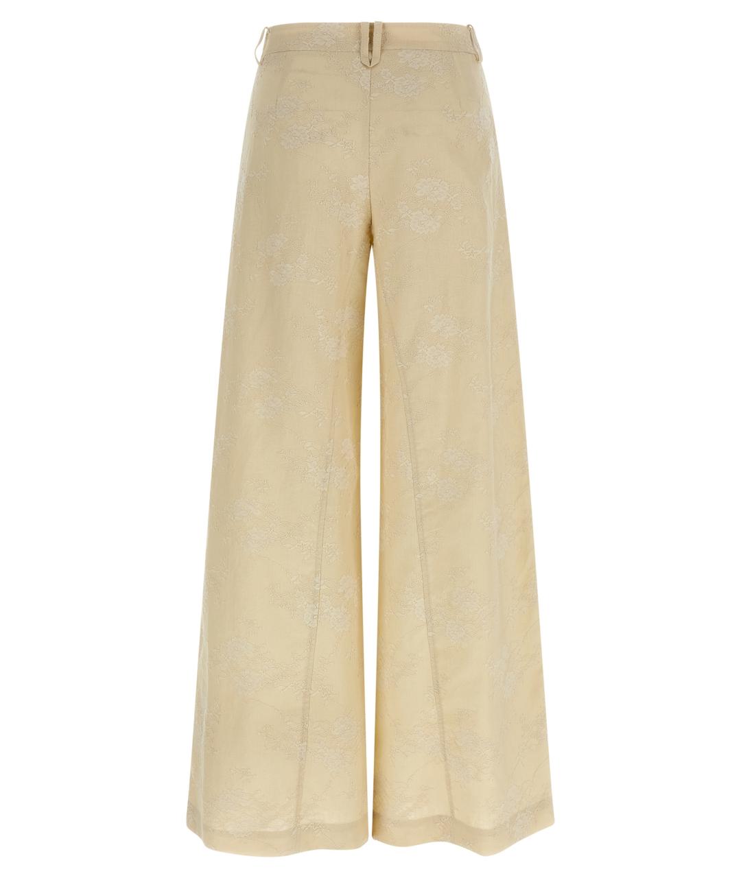 PINKO Бежевые льняные брюки широкие, фото 2