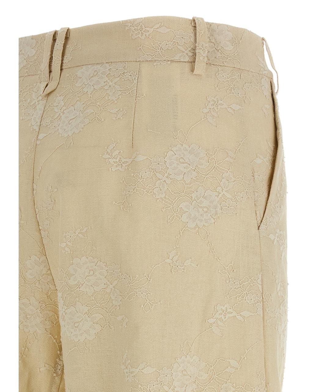 PINKO Бежевые льняные брюки широкие, фото 4