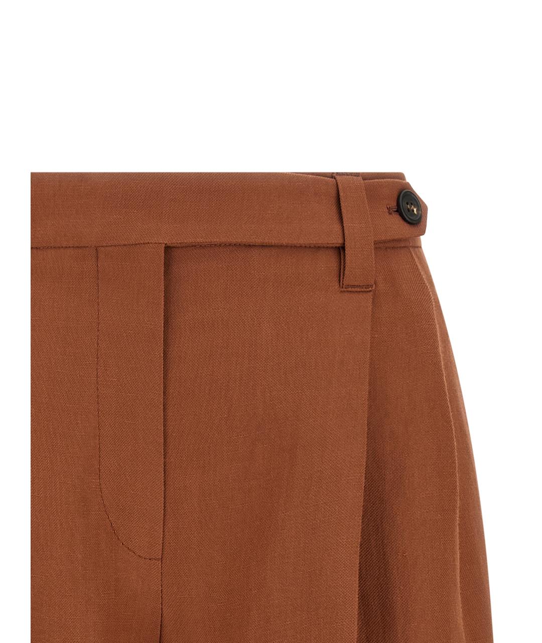 BRUNELLO CUCINELLI Коричневые вискозные шорты, фото 3