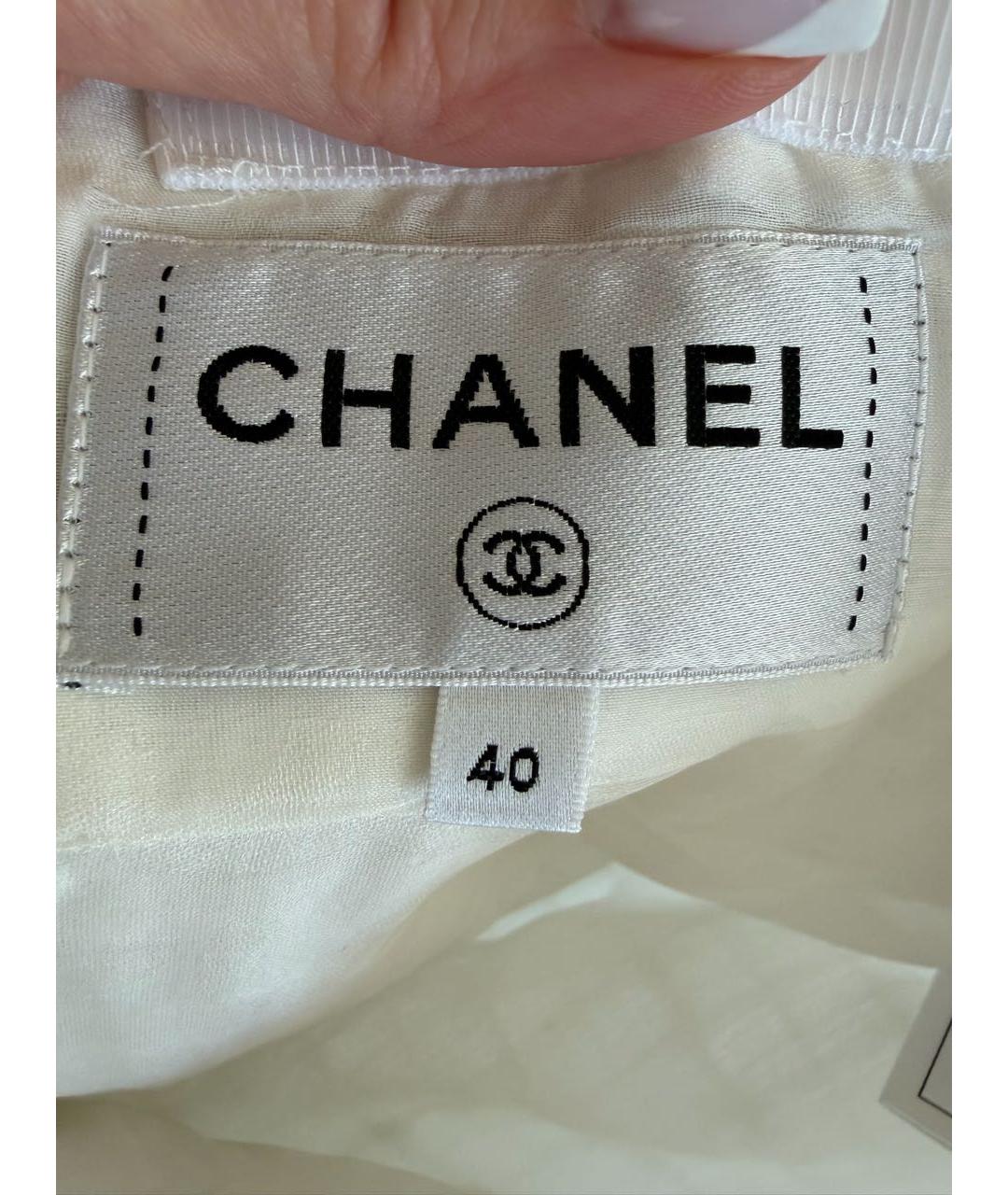 CHANEL Белое твидовое повседневное платье, фото 3