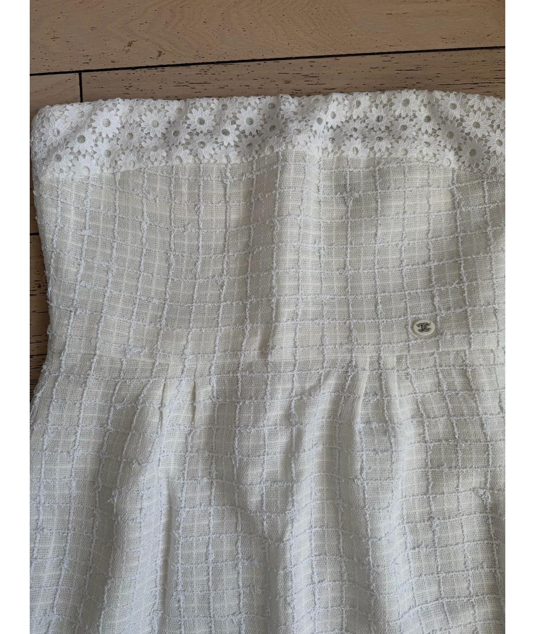 CHANEL Белое твидовое повседневное платье, фото 5