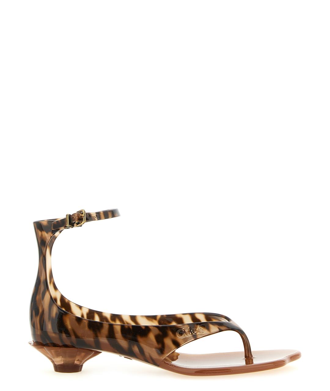 CHLOE Коричневые резиновые сандалии, фото 1