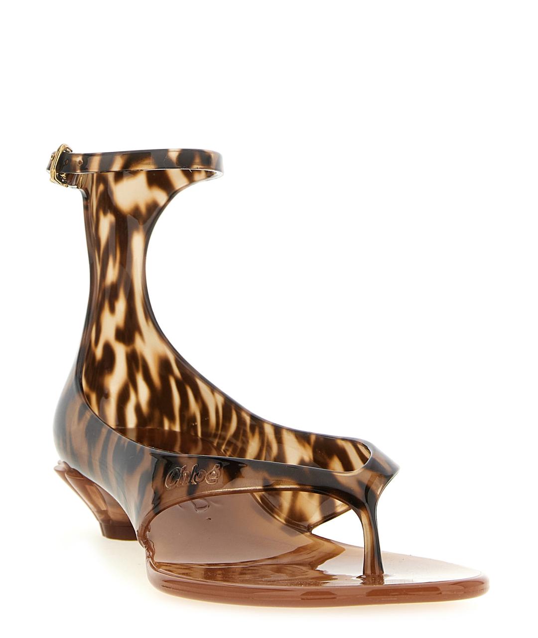 CHLOE Коричневые резиновые сандалии, фото 2