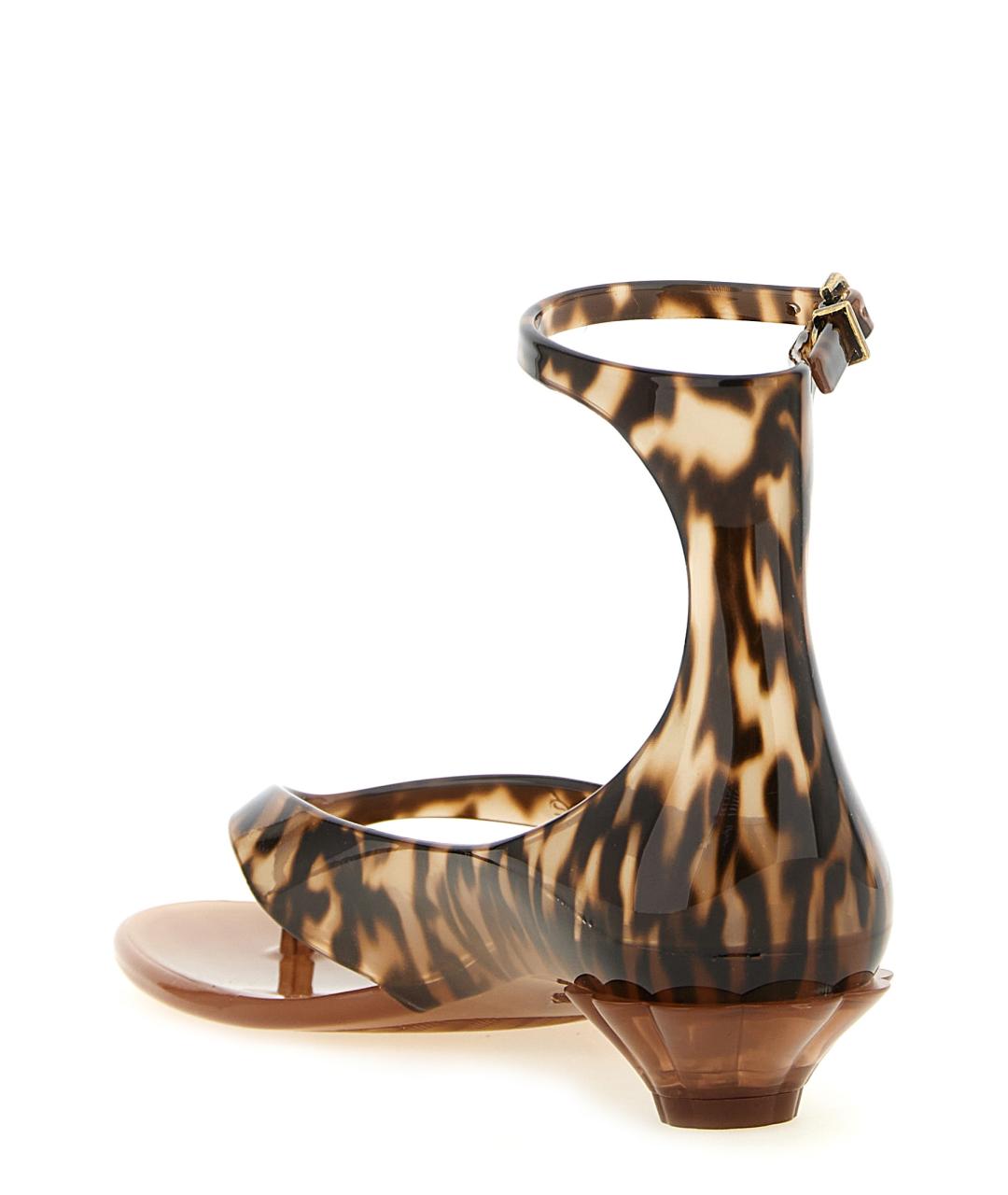 CHLOE Коричневые резиновые сандалии, фото 3