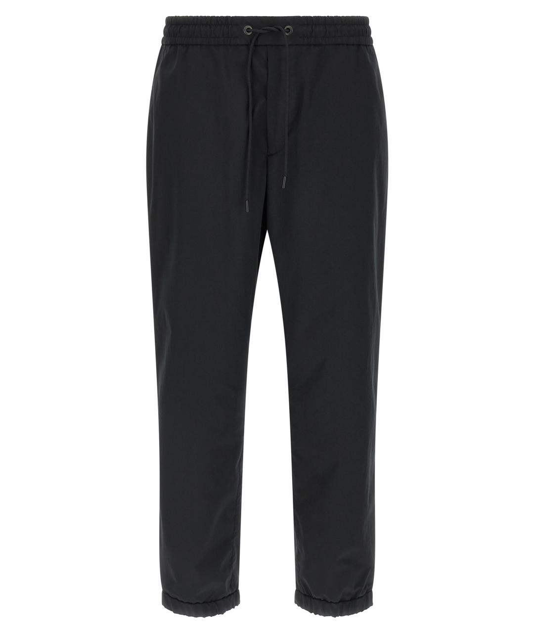 MONCLER Черные полиэстеровые повседневные брюки, фото 1