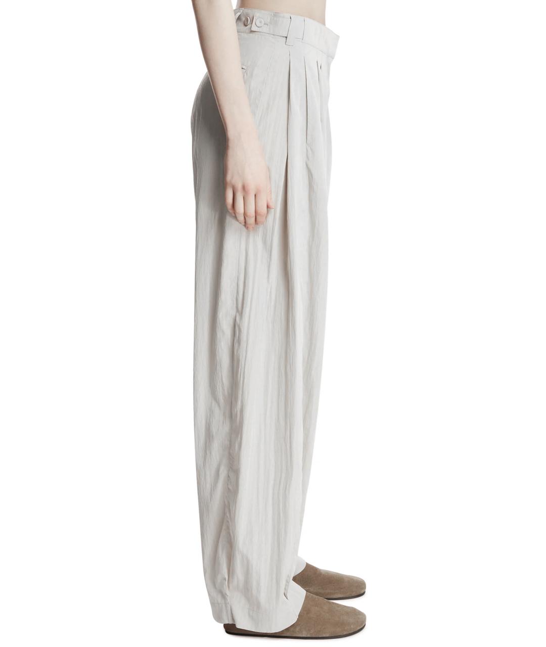 THE ROW Серые шелковые прямые брюки, фото 3