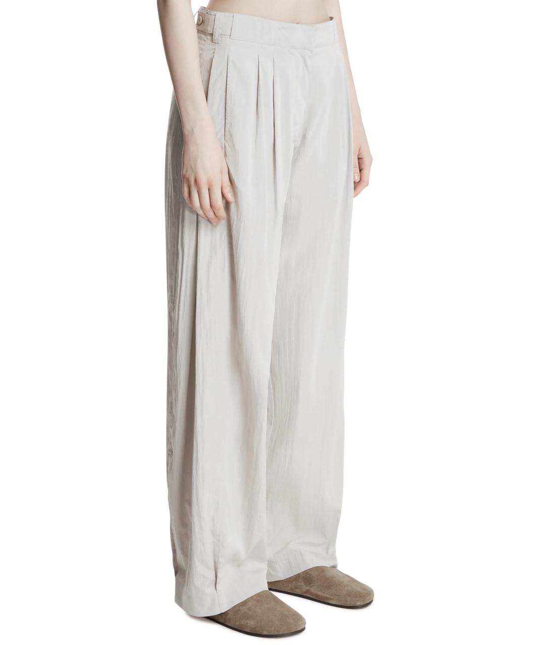 THE ROW Серые шелковые прямые брюки, фото 2