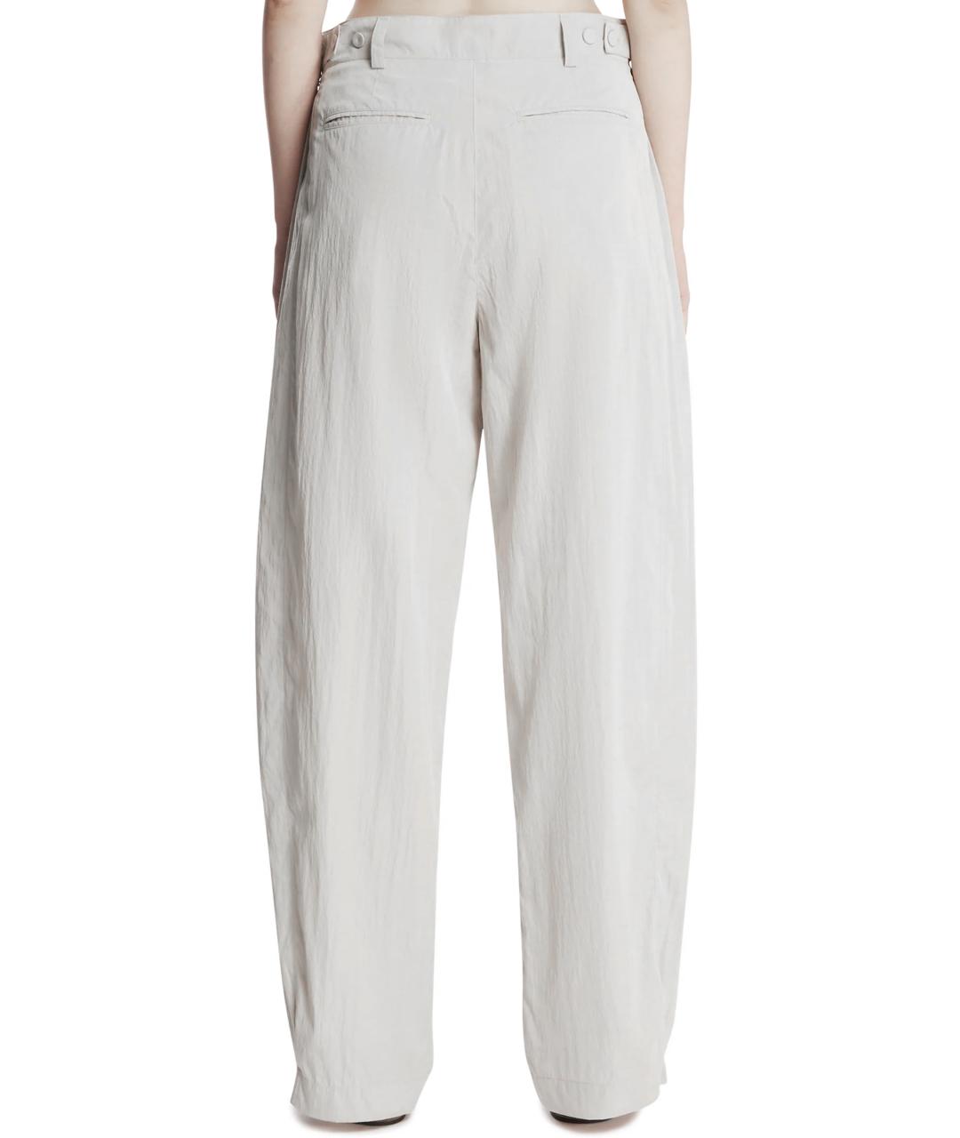 THE ROW Серые шелковые прямые брюки, фото 4