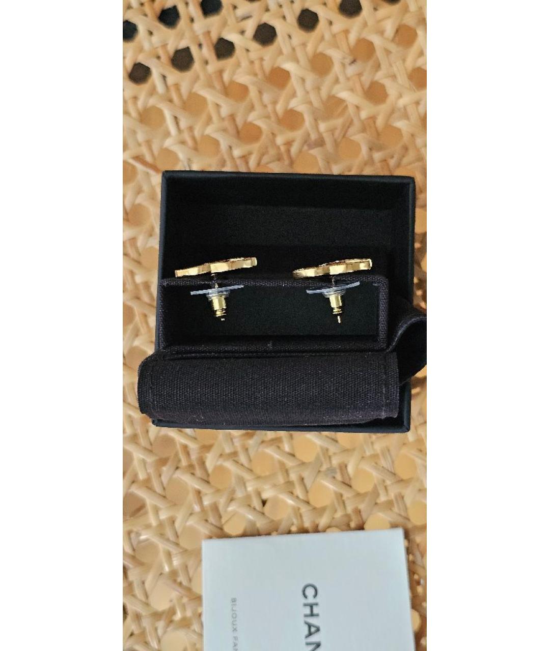 CHANEL Золотые металлические серьги, фото 5