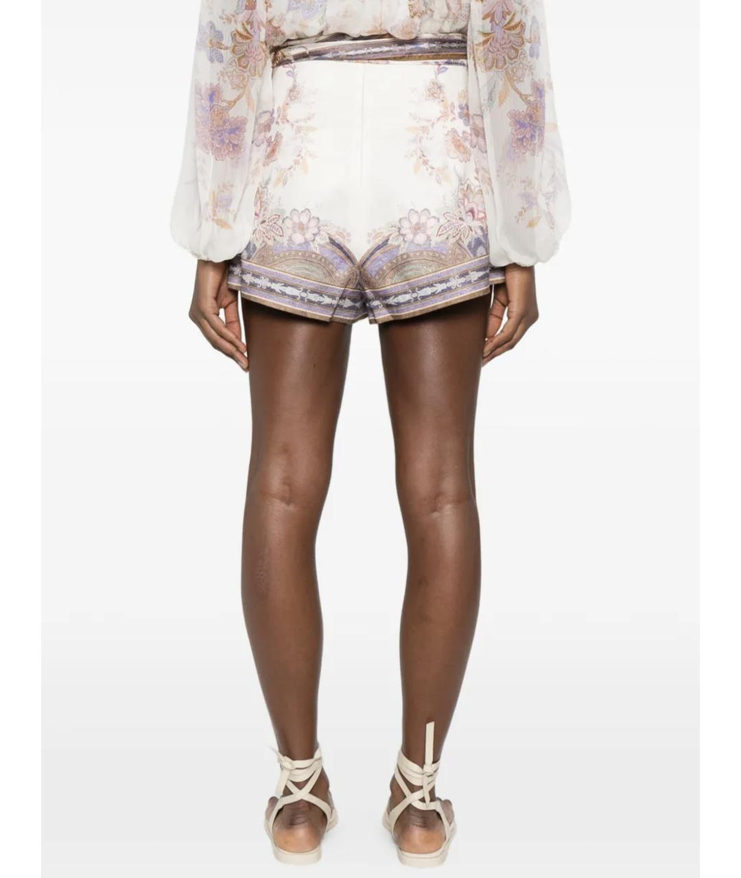 ZIMMERMANN Бежевые льняные шорты, фото 3