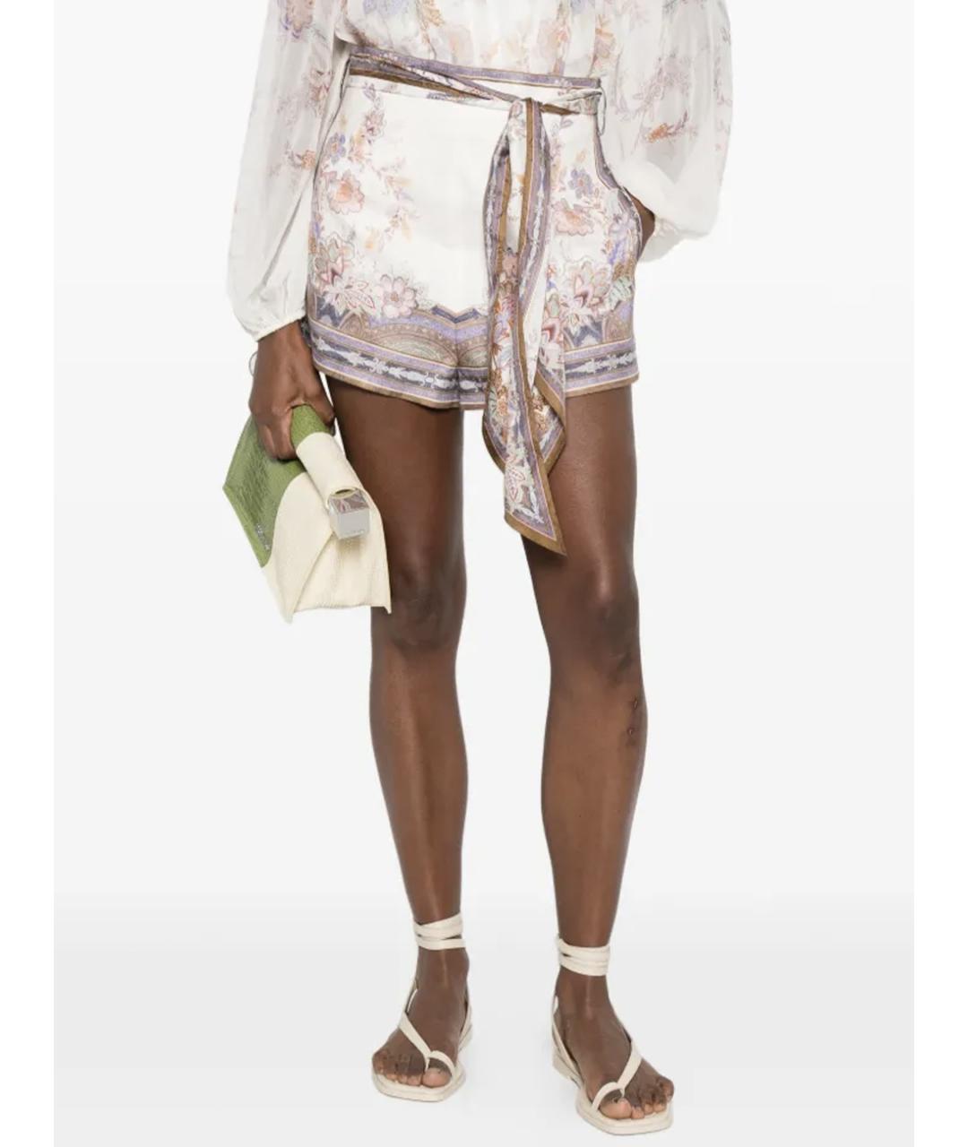 ZIMMERMANN Бежевые льняные шорты, фото 6