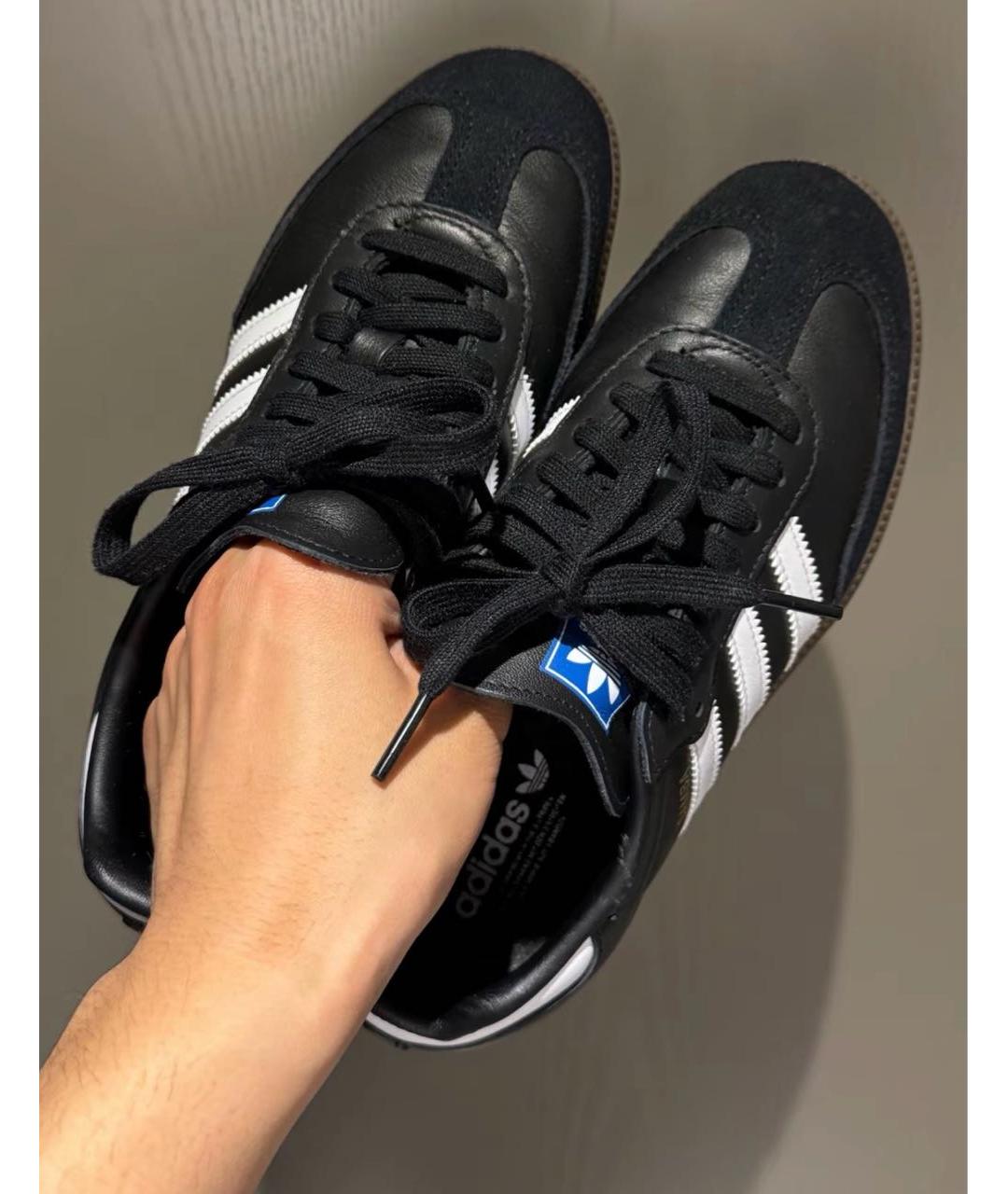 ADIDAS Черные кожаные кроссовки, фото 6