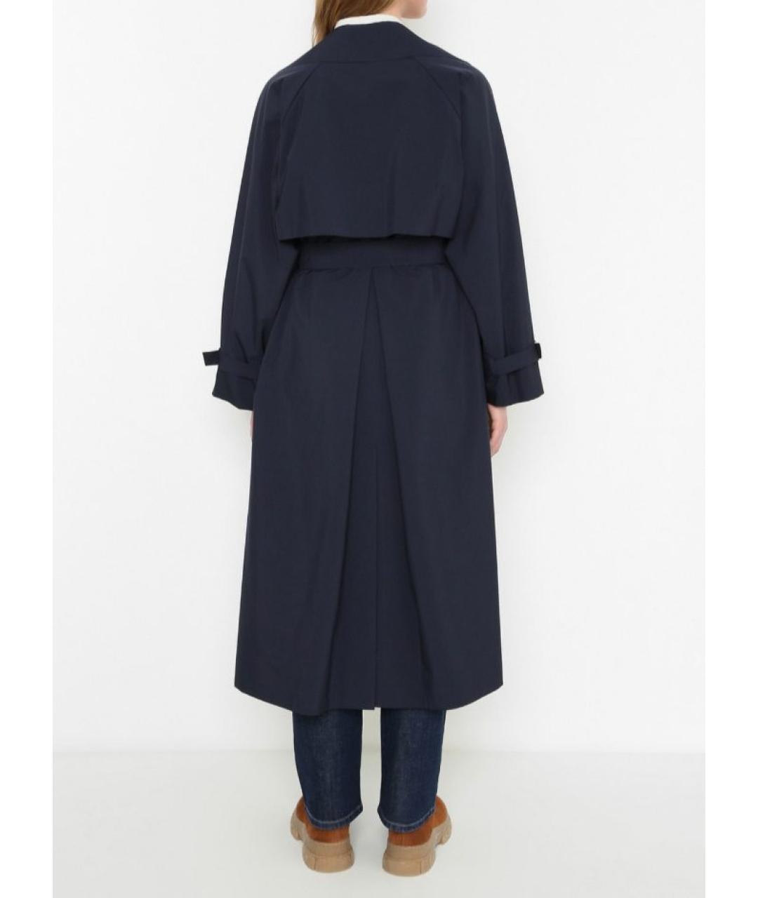 MAX MARA Синий хлопковый тренч/плащ, фото 2