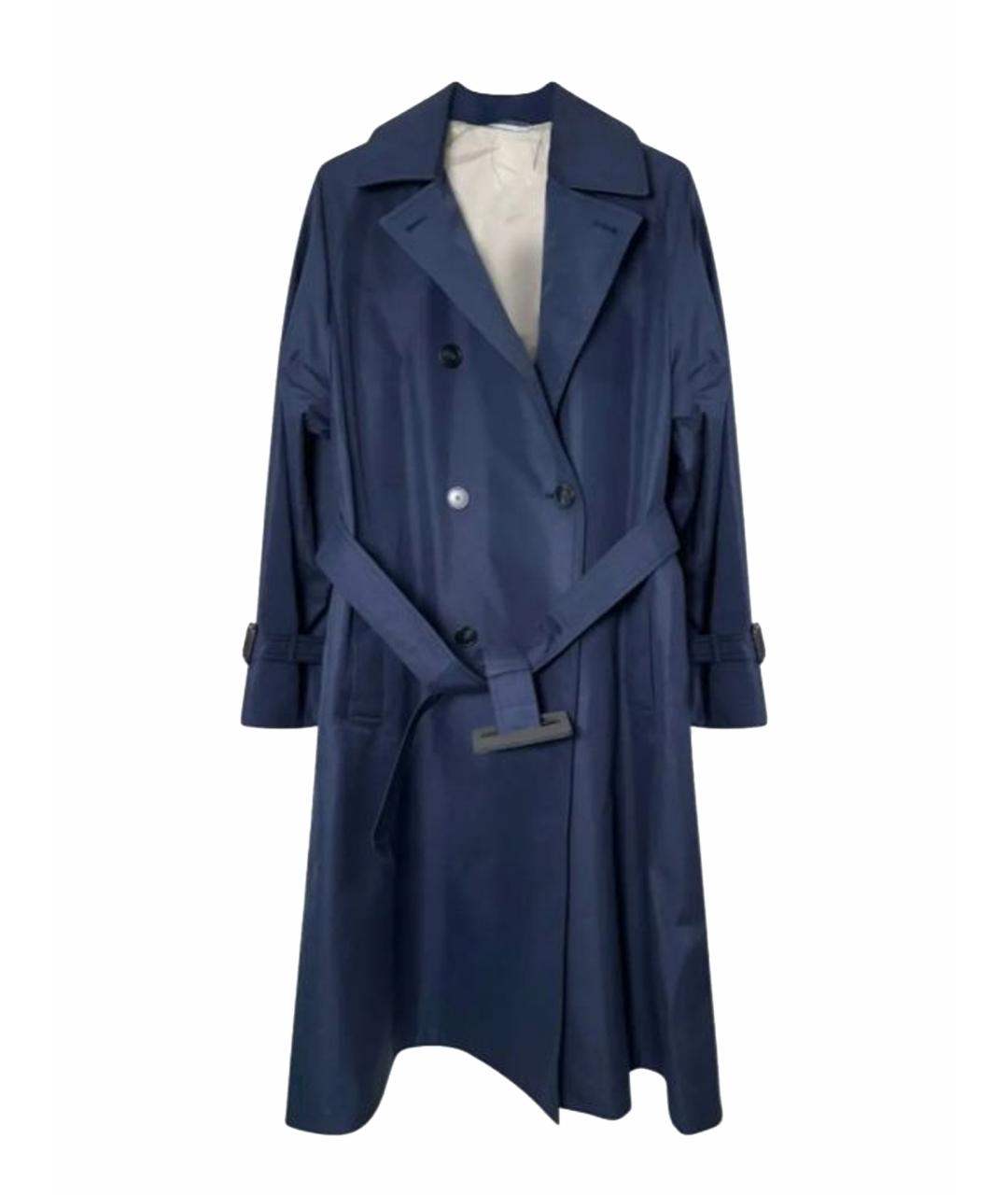 MAX MARA Синий хлопковый тренч/плащ, фото 1