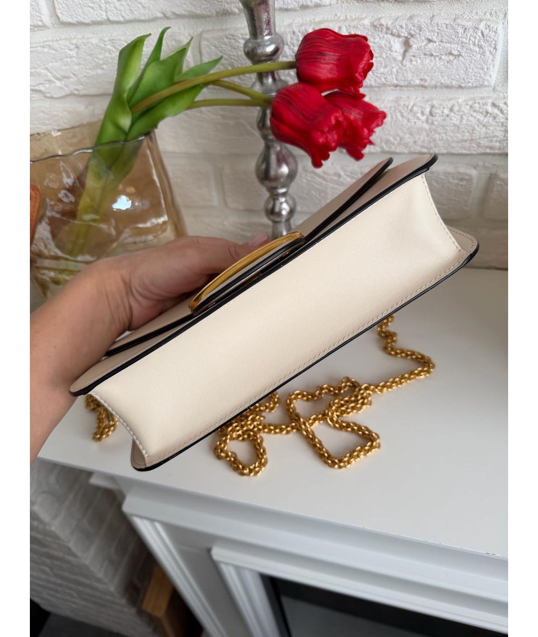 VALENTINO Бежевая кожаная сумка через плечо, фото 3