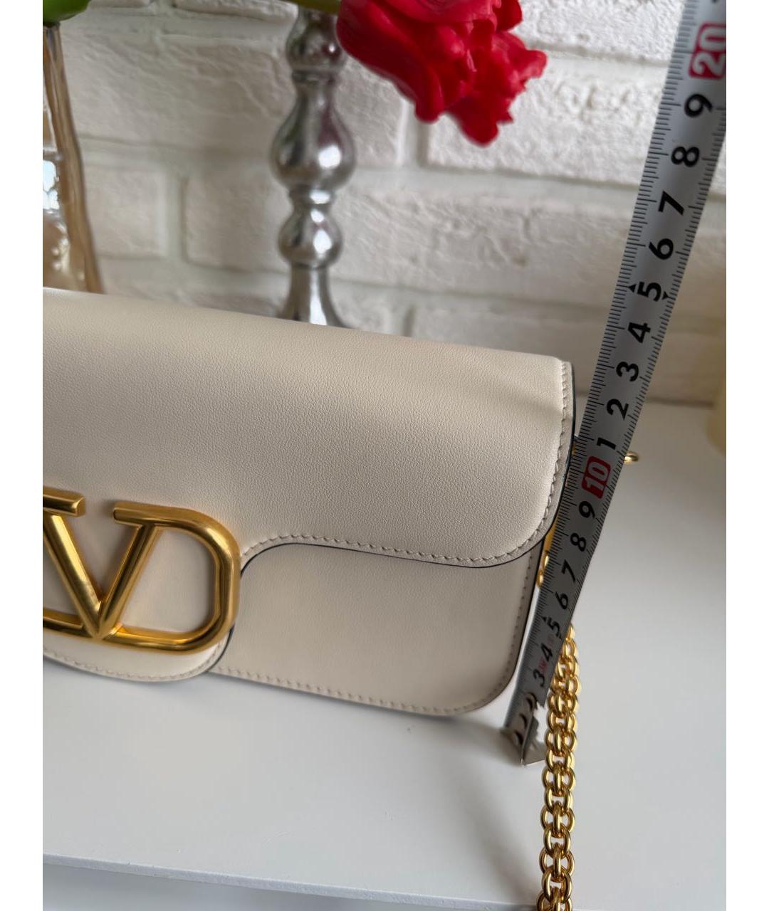 VALENTINO Бежевая кожаная сумка через плечо, фото 6