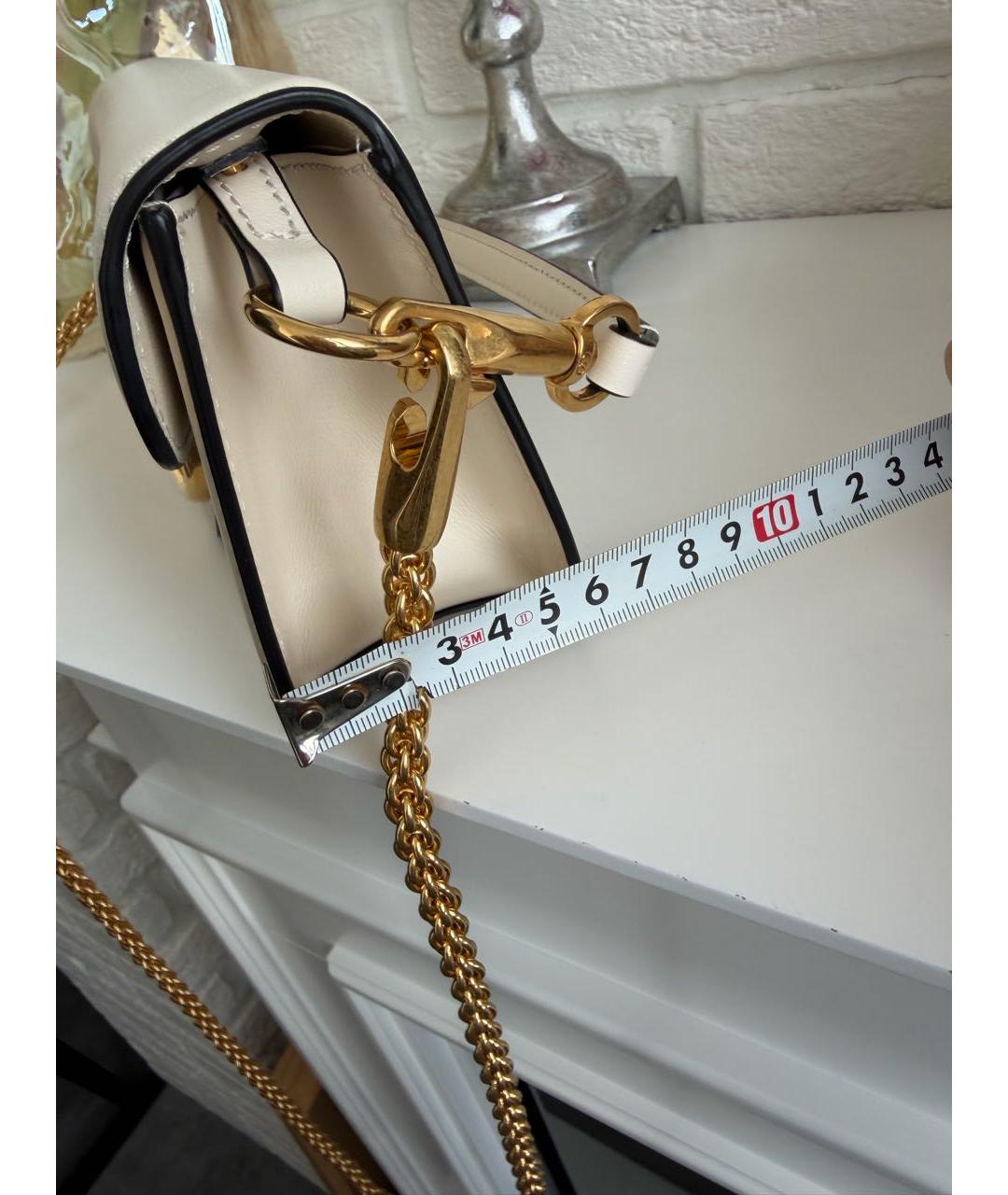 VALENTINO Бежевая кожаная сумка через плечо, фото 5