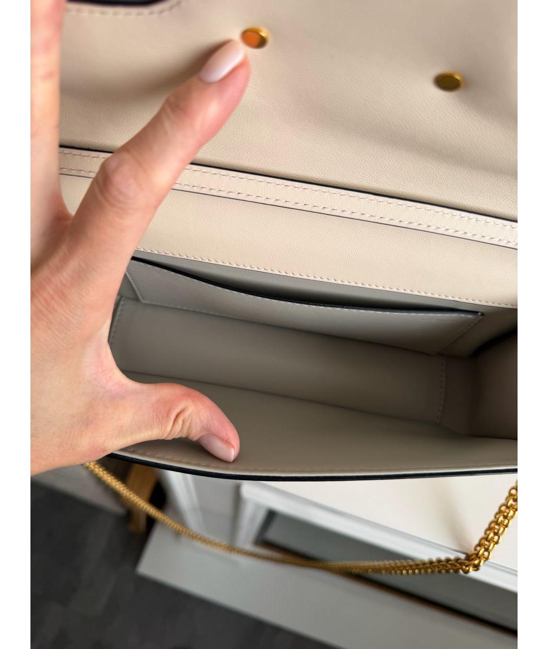 VALENTINO Бежевая кожаная сумка через плечо, фото 8