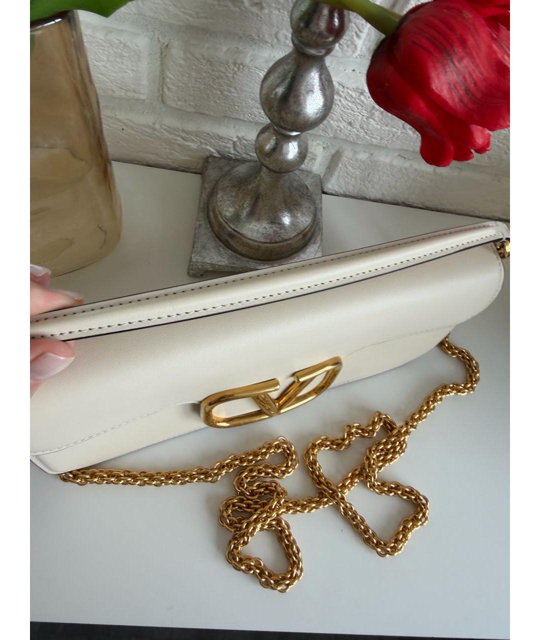 VALENTINO Бежевая кожаная сумка через плечо, фото 2