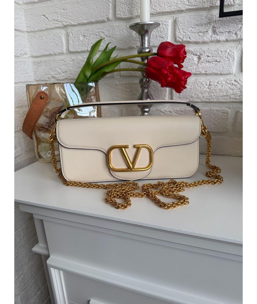 VALENTINO Бежевая кожаная сумка через плечо, фото 9