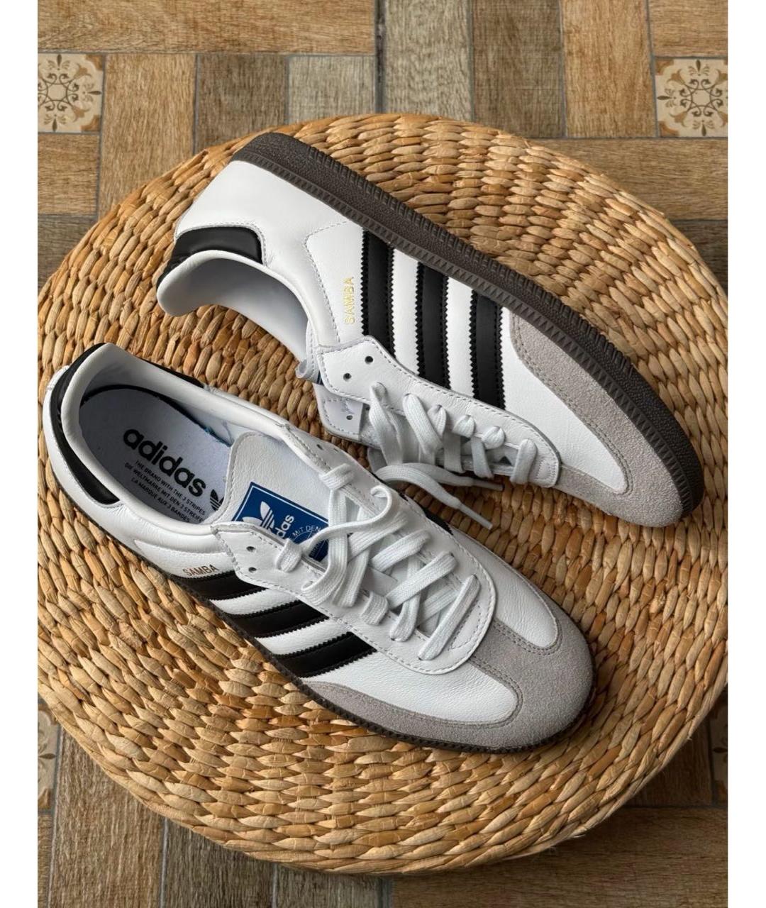 ADIDAS Белые кожаные кроссовки, фото 4