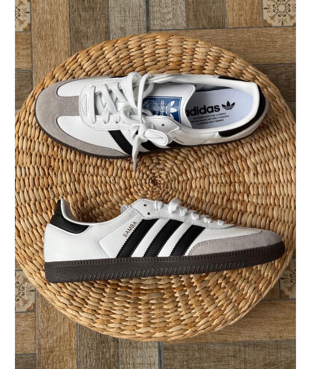 ADIDAS Белые кожаные кроссовки, фото 3