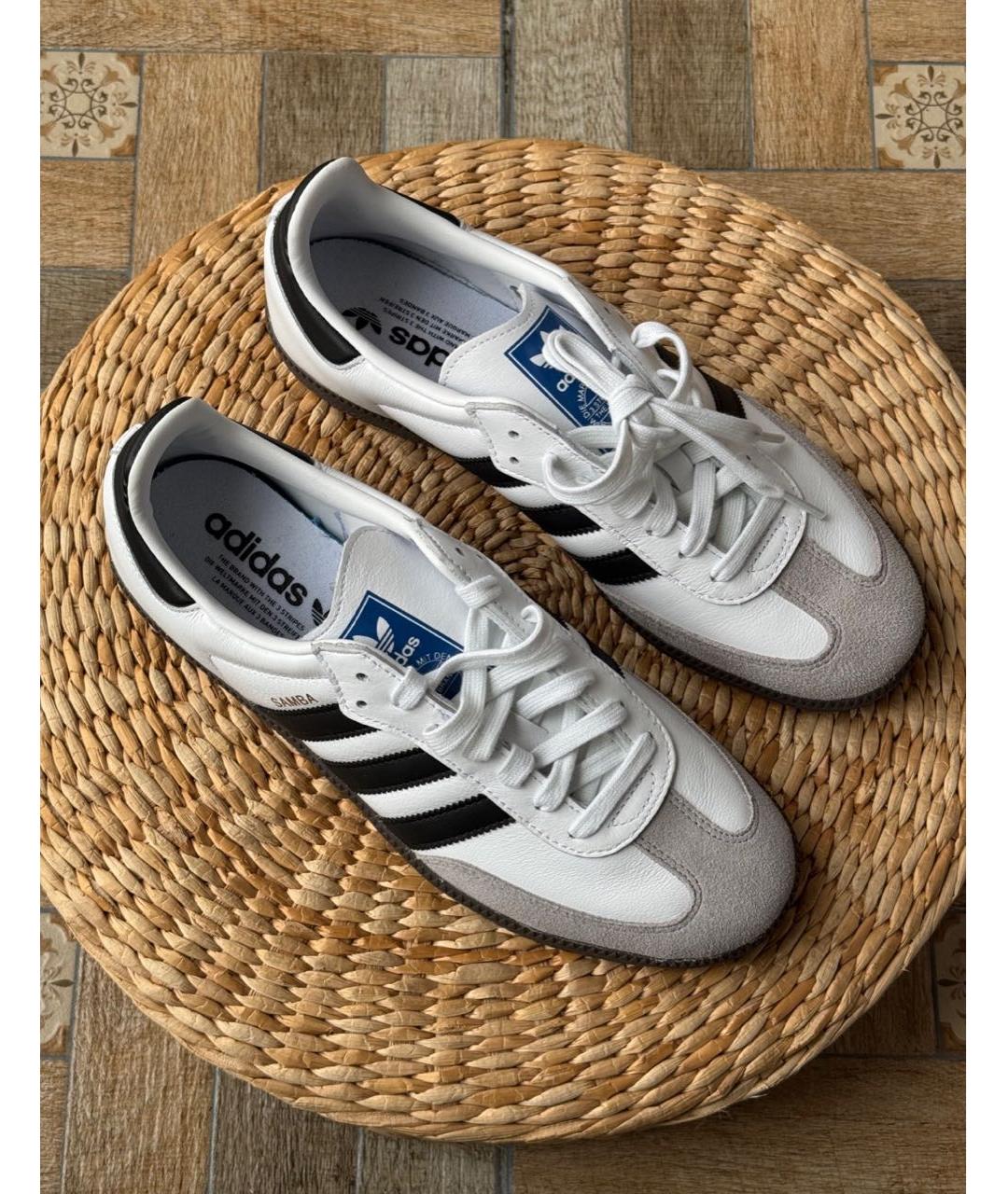 ADIDAS Белые кожаные кроссовки, фото 2