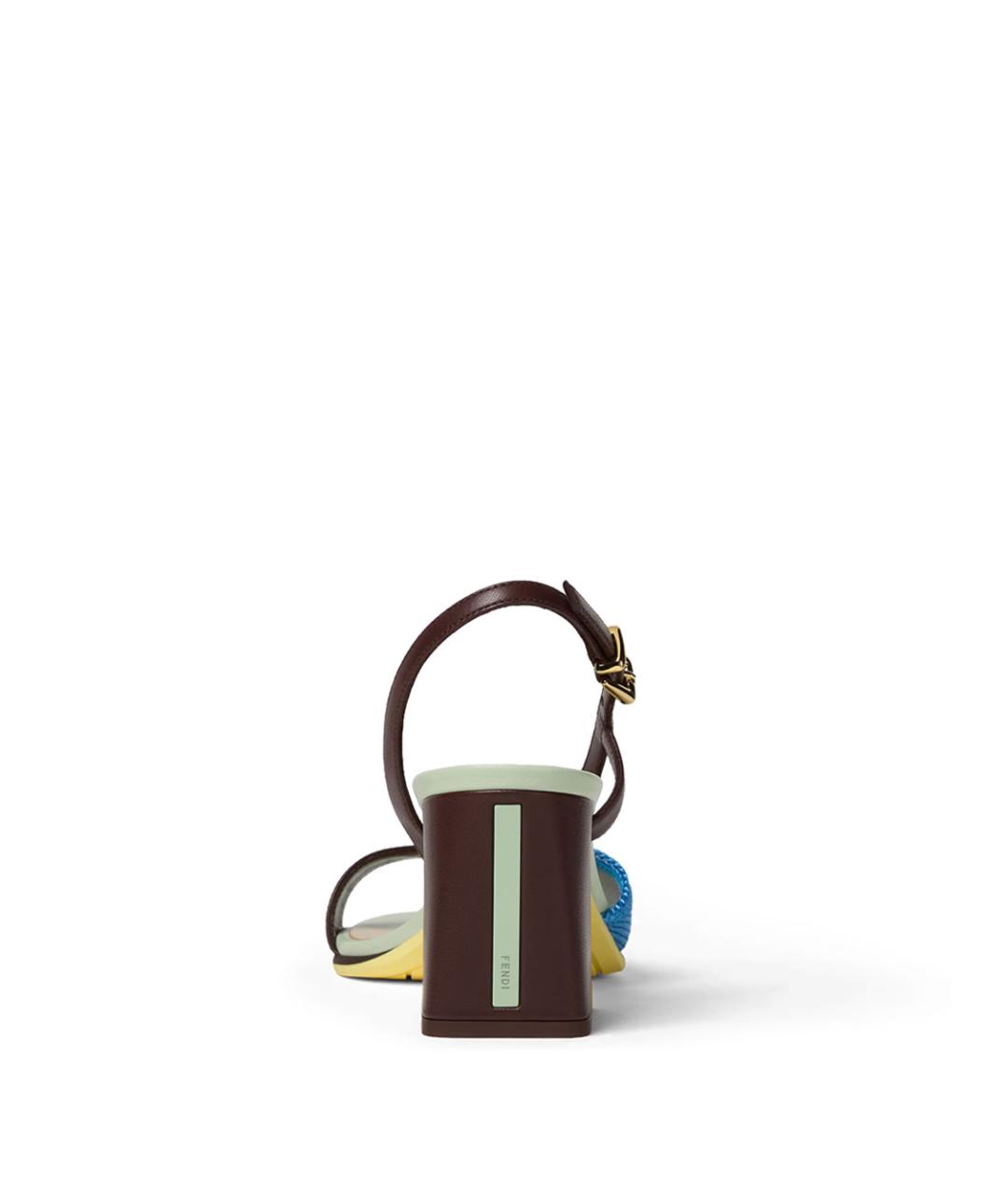 FENDI Мульти синтетические босоножки, фото 3