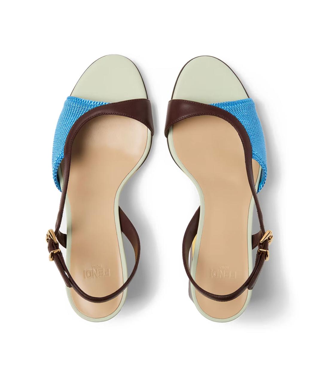 FENDI Мульти синтетические босоножки, фото 4