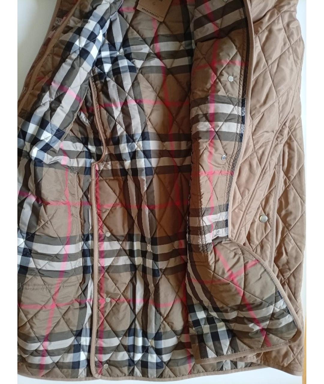 BURBERRY Коричневое полиэстеровое пальто, фото 4