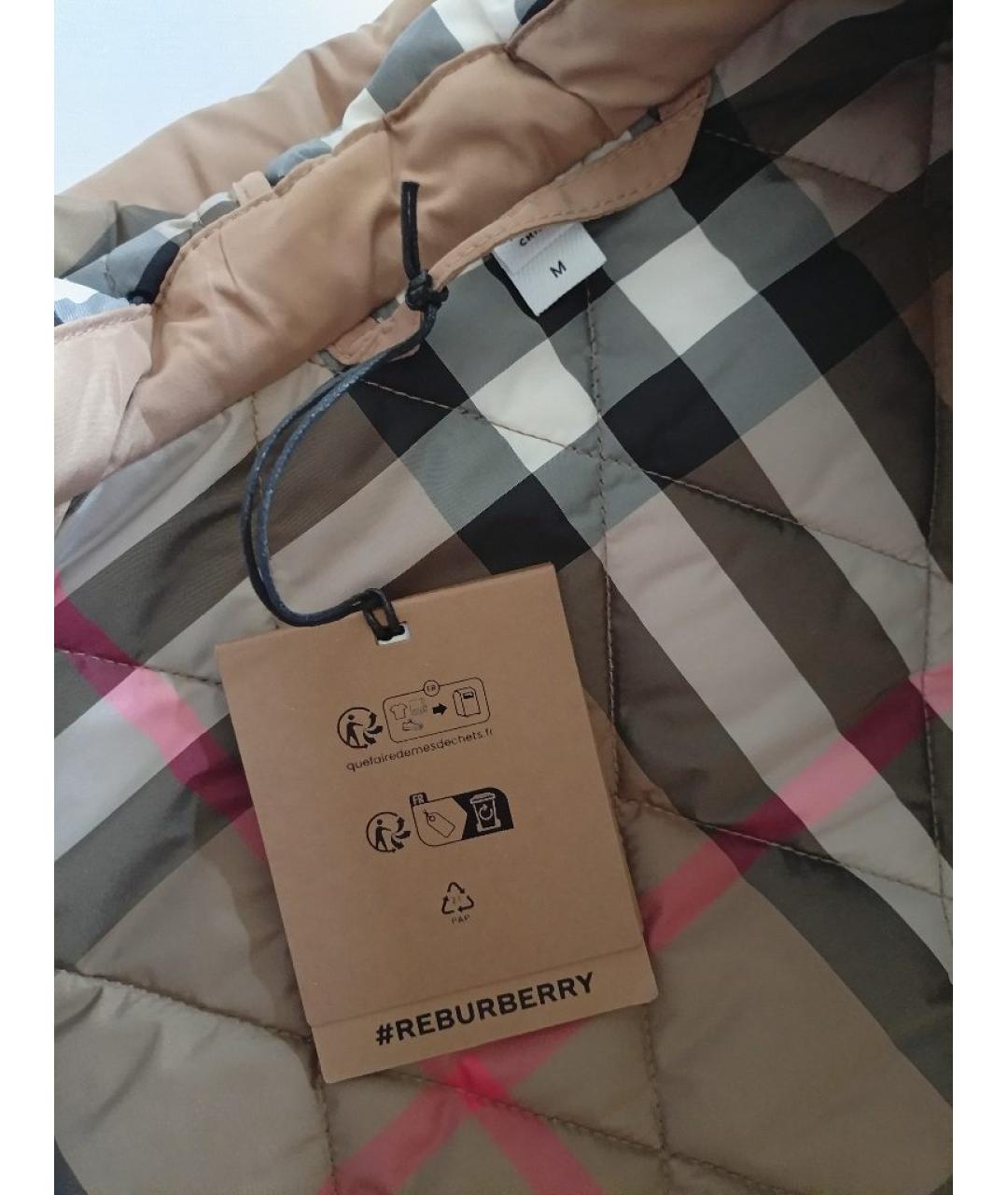 BURBERRY Коричневое полиэстеровое пальто, фото 3