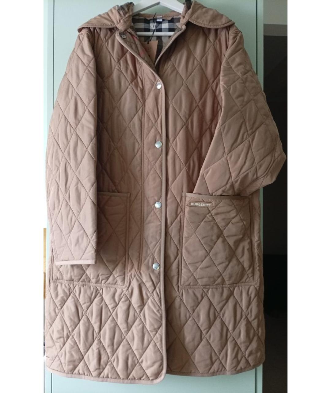 BURBERRY Коричневое полиэстеровое пальто, фото 5