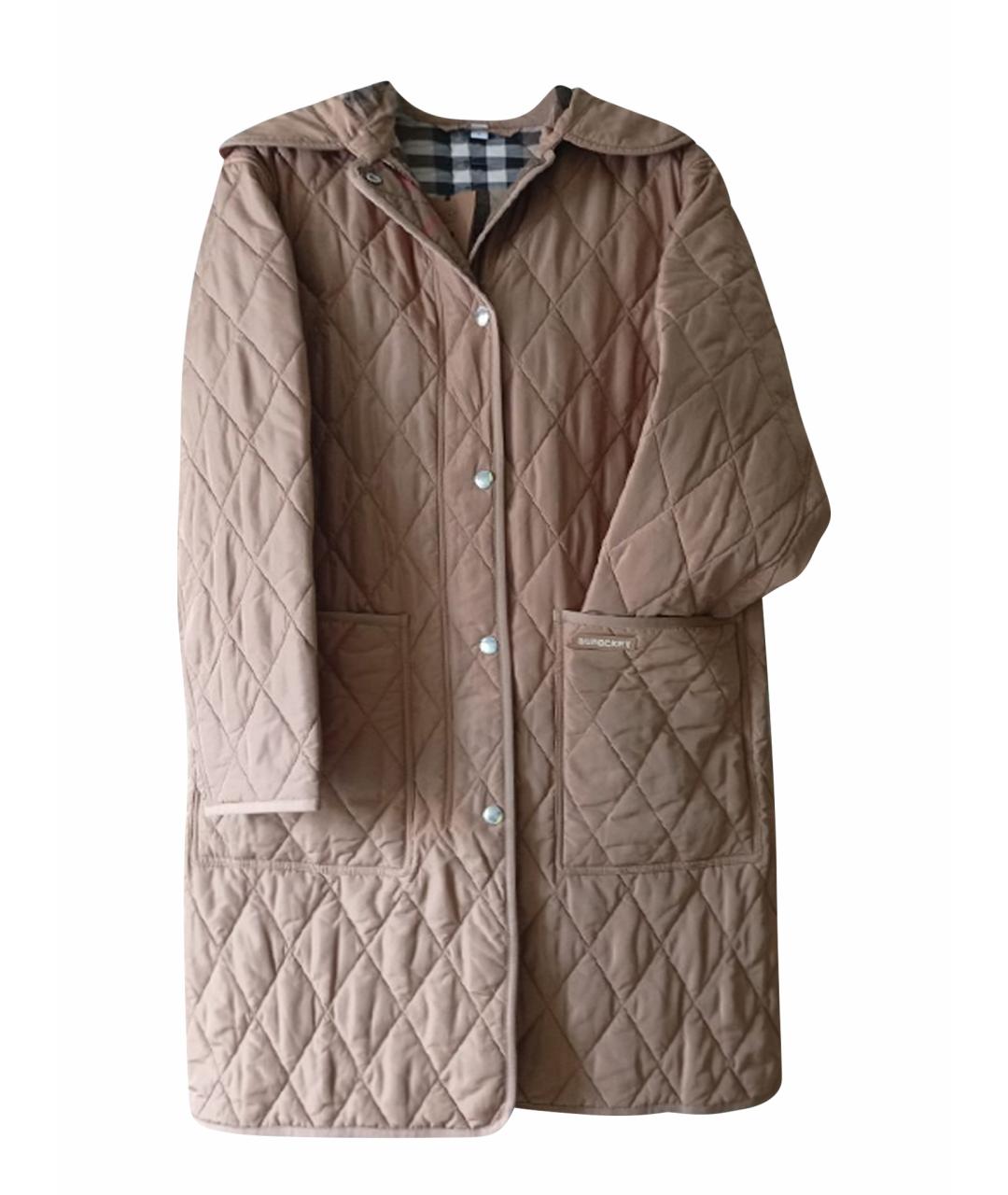 BURBERRY Коричневое полиэстеровое пальто, фото 1
