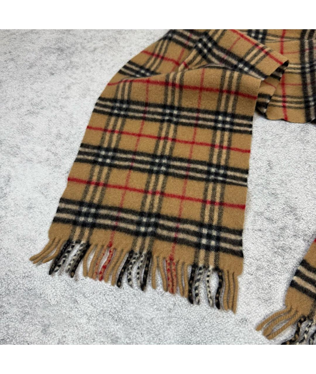 BURBERRY Бежевый шерстяной шарф, фото 5