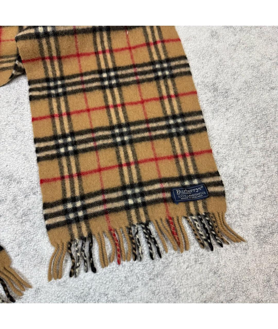 BURBERRY Бежевый шерстяной шарф, фото 2