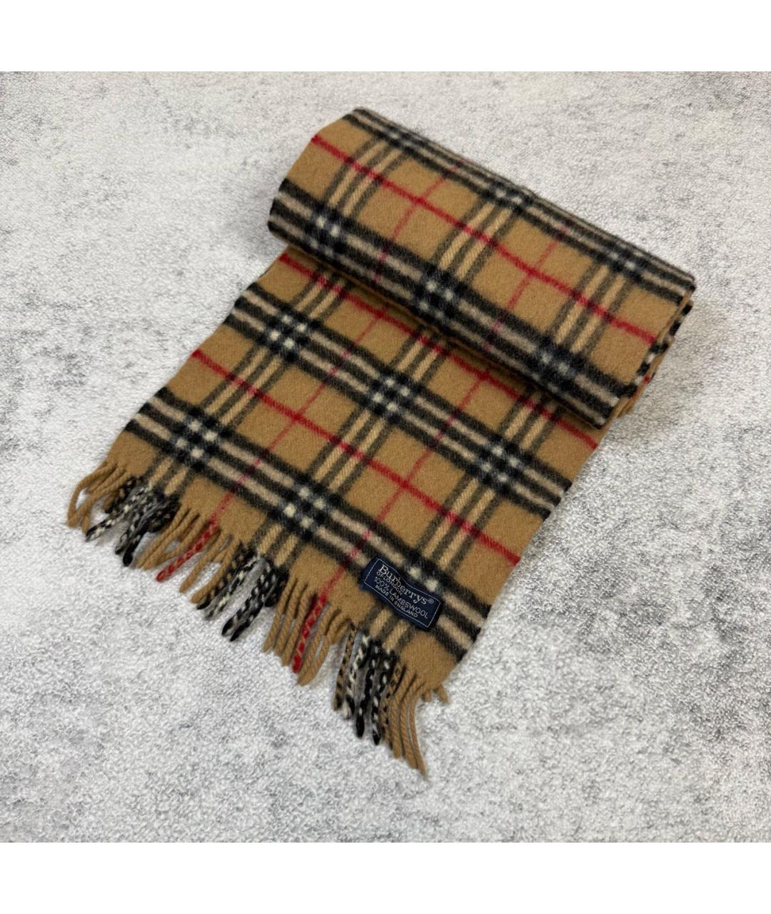 BURBERRY Бежевый шерстяной шарф, фото 6