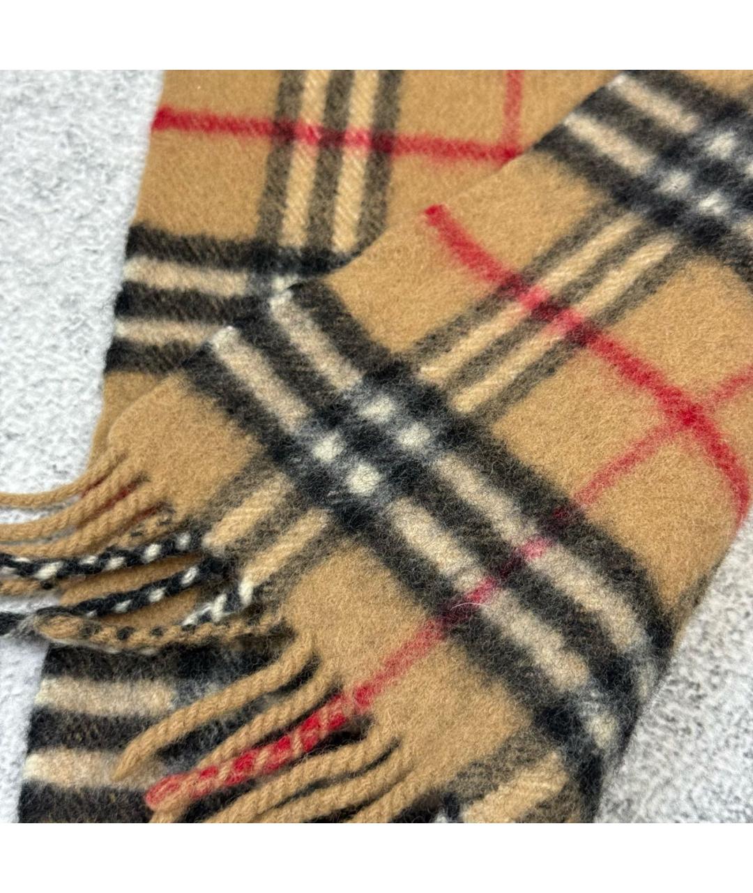 BURBERRY Бежевый шерстяной шарф, фото 4