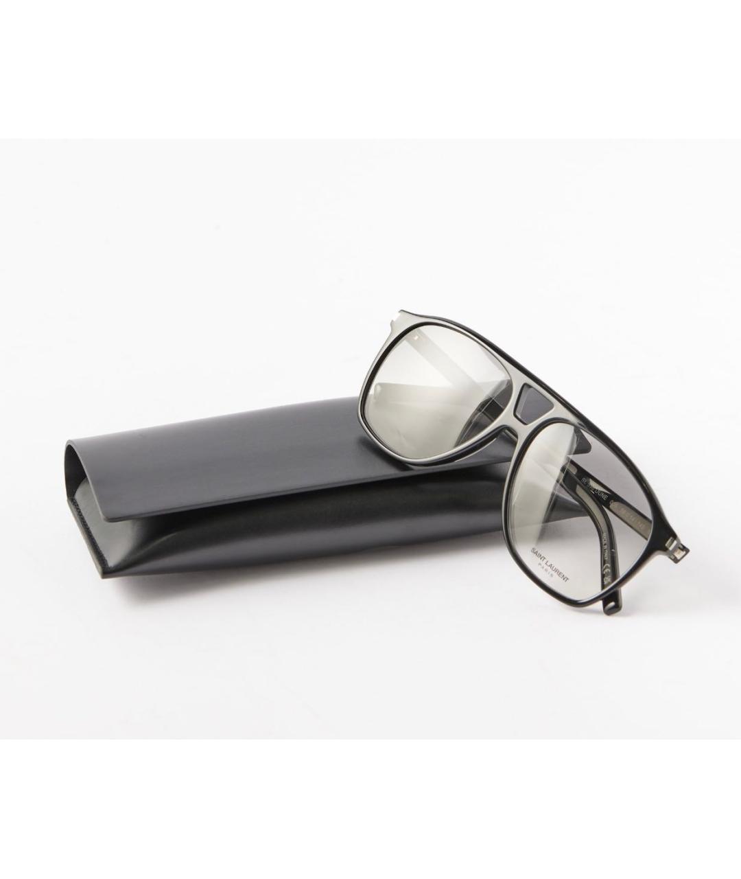 SAINT LAURENT Черные пластиковые солнцезащитные очки, фото 4