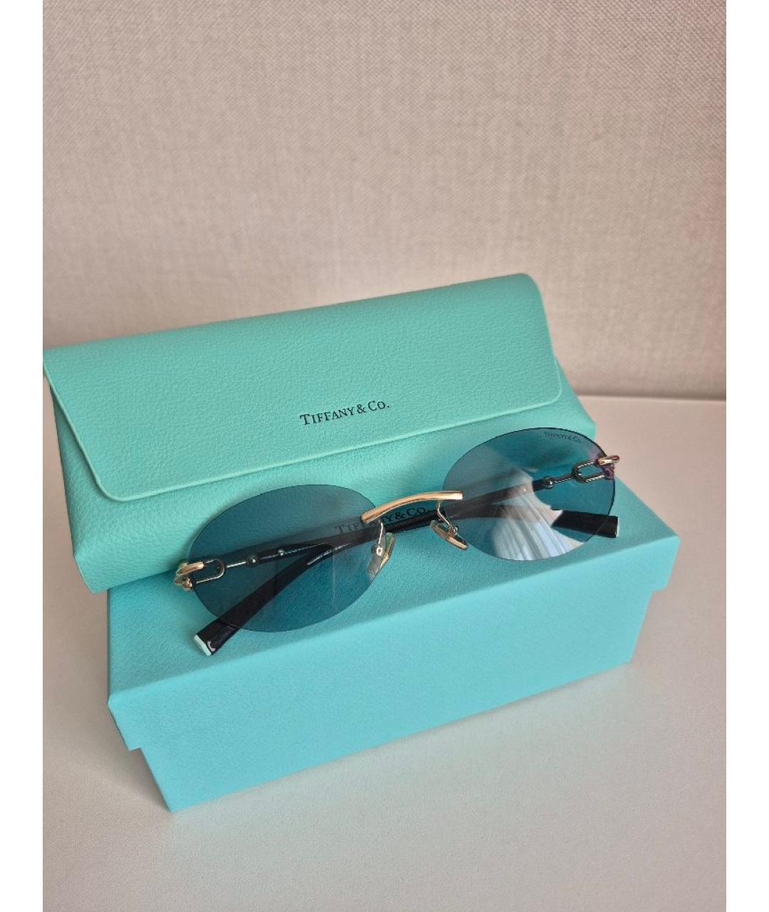 TIFFANY&CO Голубые металлические солнцезащитные очки, фото 3