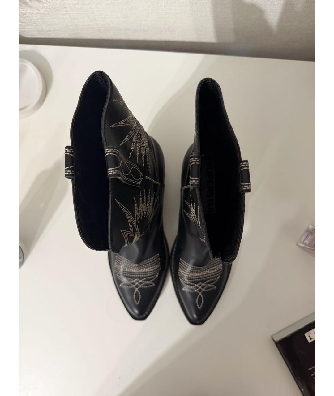 GOLDEN GOOSE DELUXE BRAND Черные кожаные полусапоги, фото 3