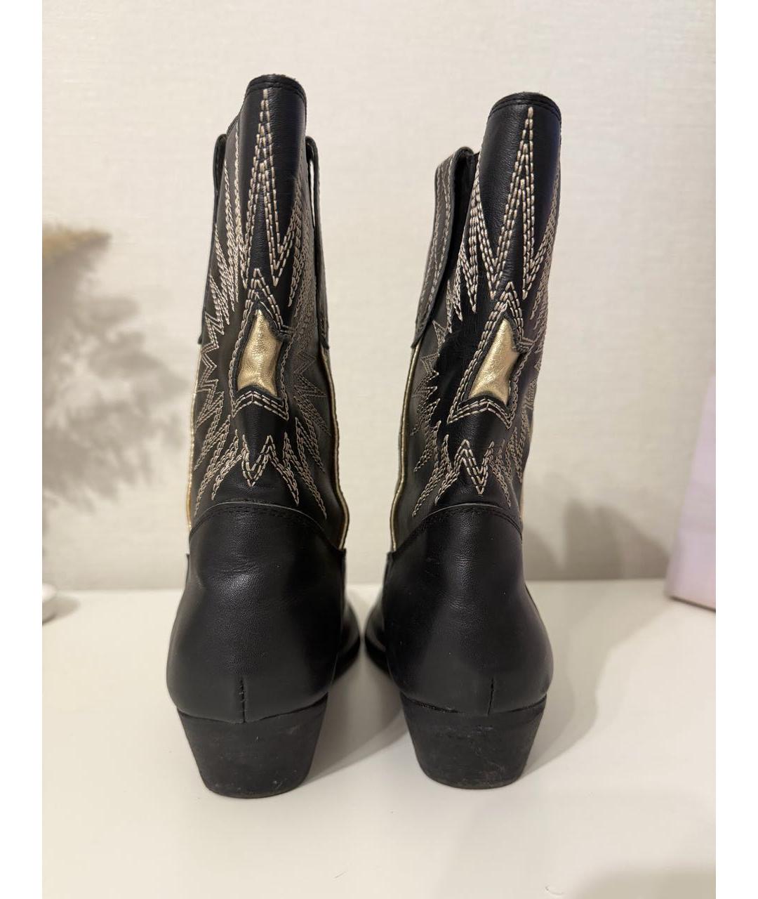 GOLDEN GOOSE DELUXE BRAND Черные кожаные полусапоги, фото 4