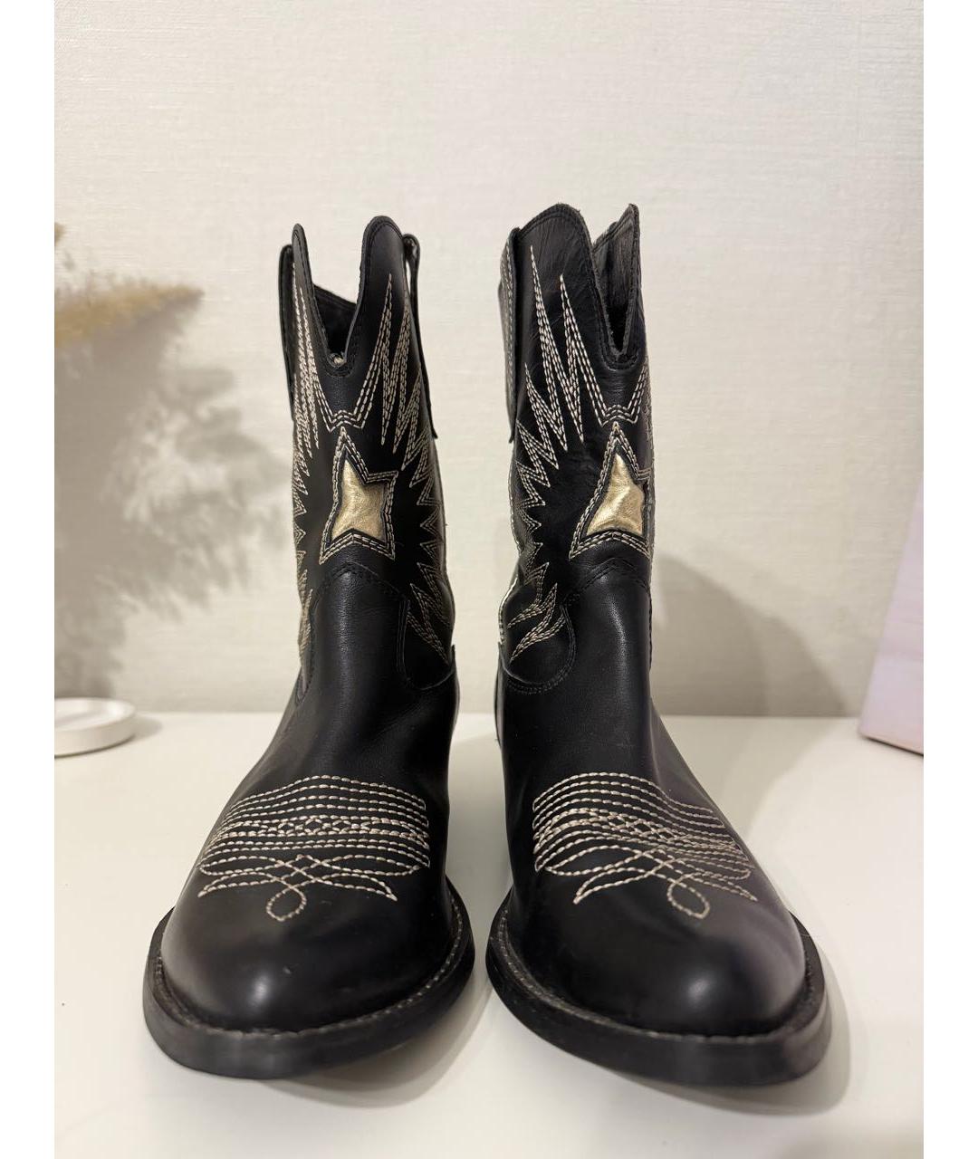 GOLDEN GOOSE DELUXE BRAND Черные кожаные полусапоги, фото 2