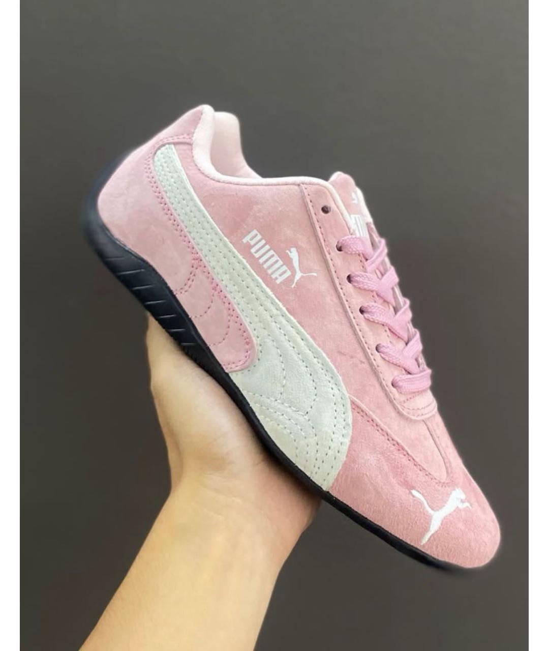 PUMA Розовые замшевые кроссовки, фото 4
