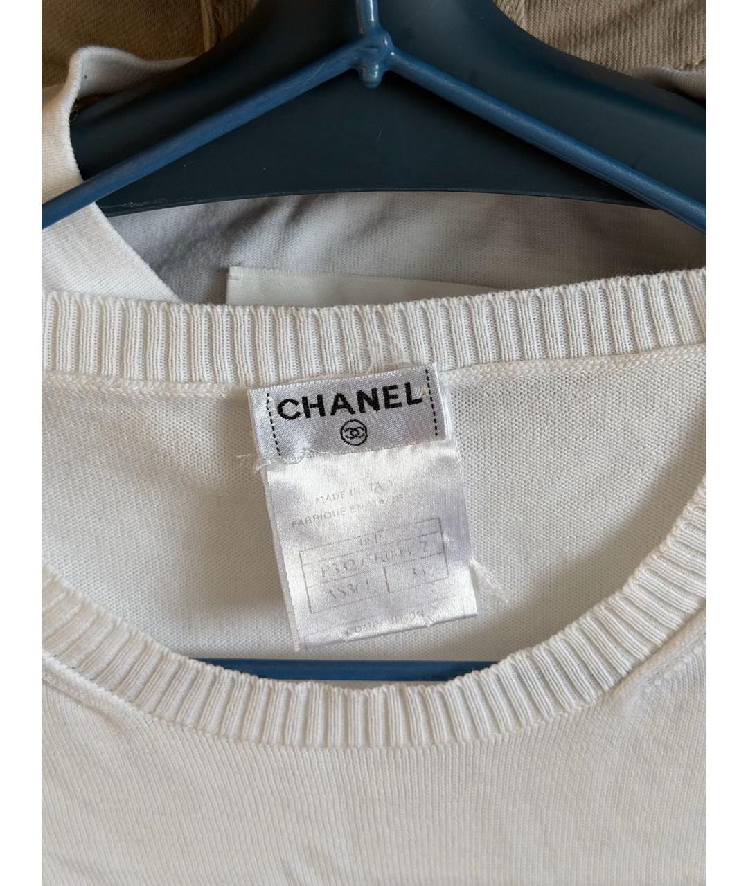 CHANEL Белая хлопковая футболка, фото 3