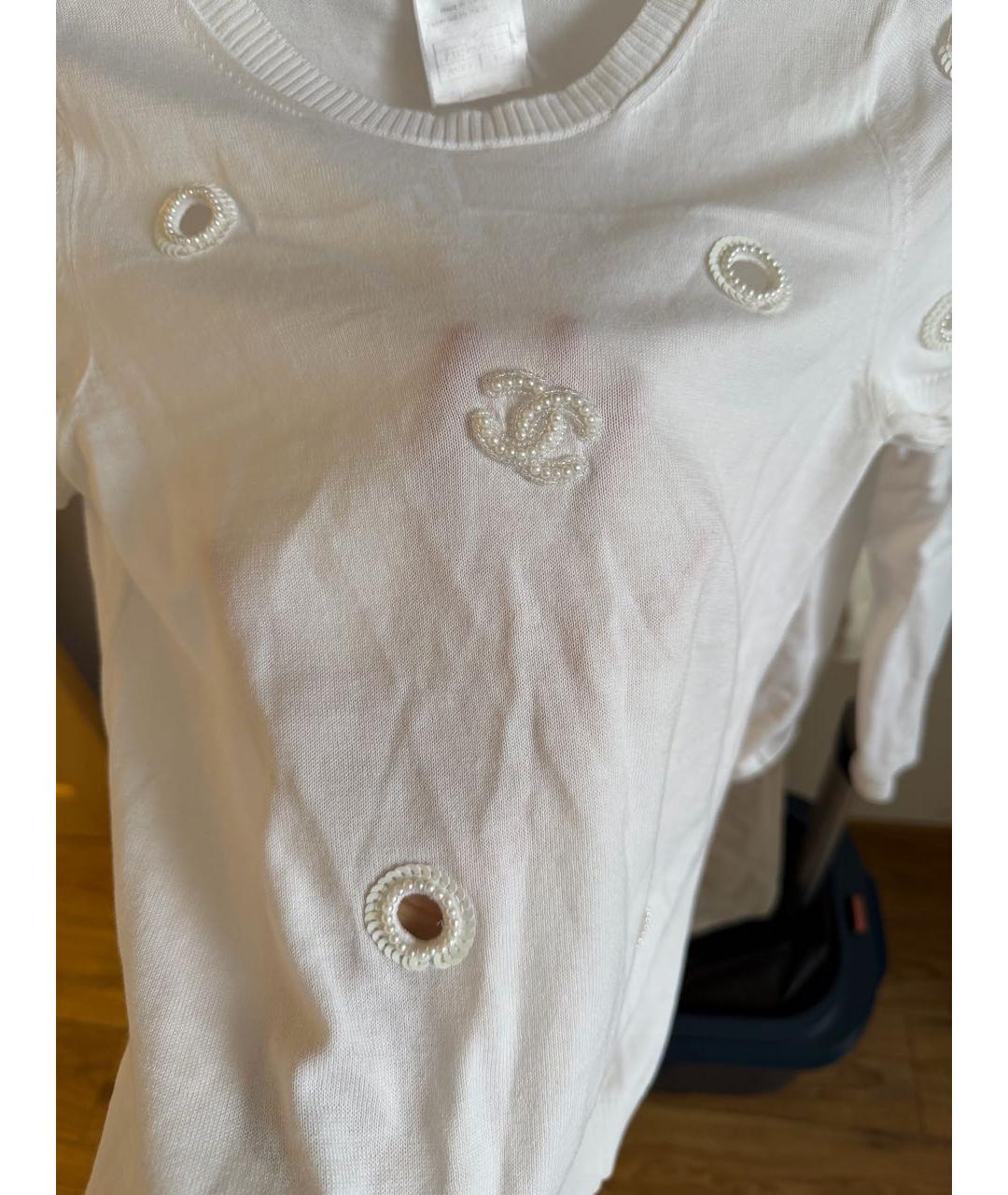 CHANEL Белая хлопковая футболка, фото 5